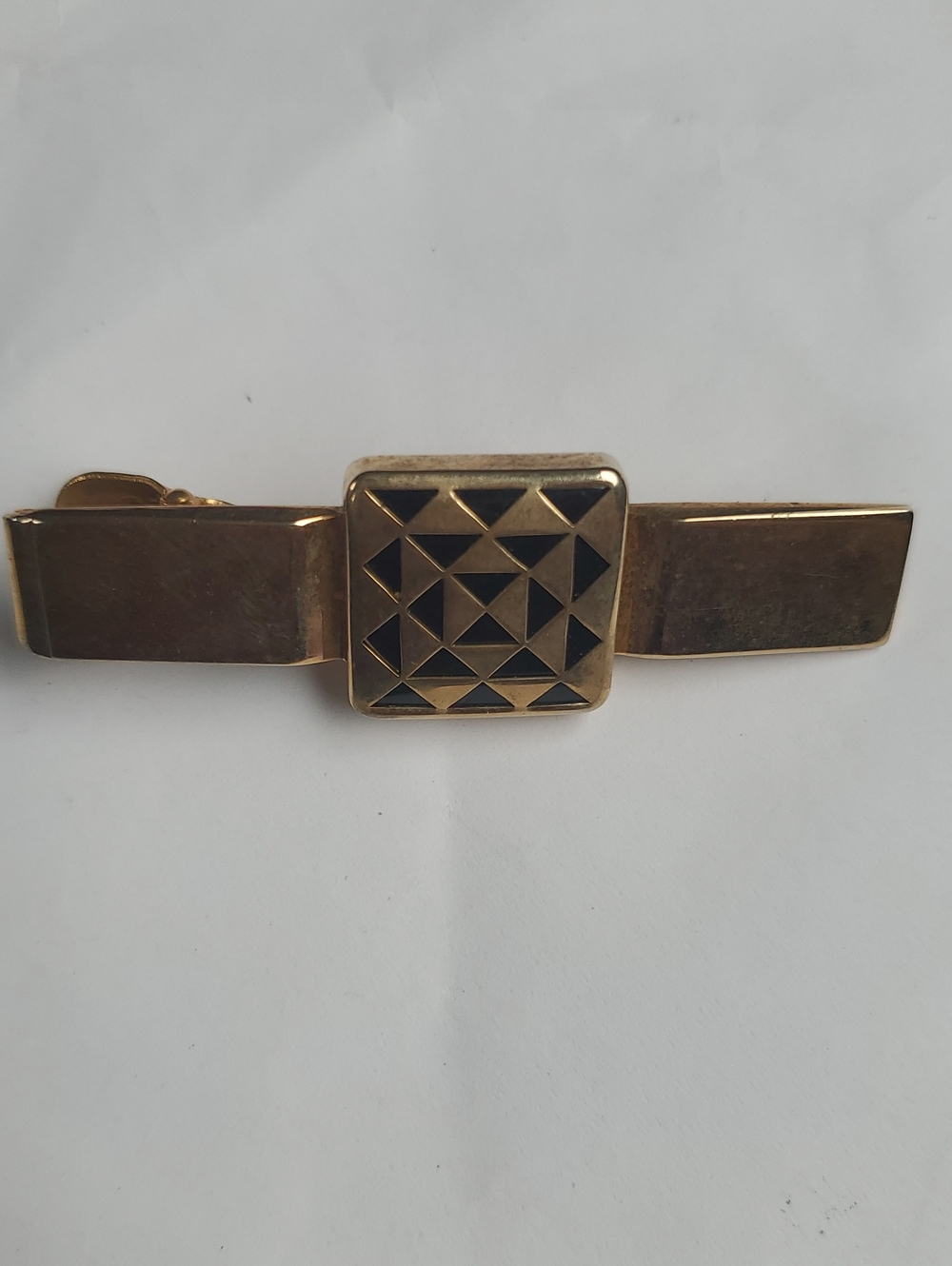 Gold-Tone Geometric Tie Bar